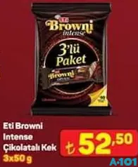 ETİ BROWNİ INTENSE ÇİKOLATALI KEK 3X50 G fiyat ve kampanya bilgisi